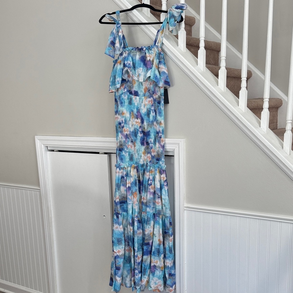 Blue Multi-Color Maxi Dress